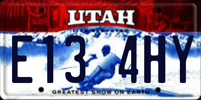 UT license plate E134HY