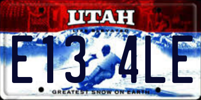 UT license plate E134LE