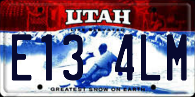 UT license plate E134LM