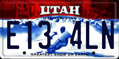 UT license plate E134LN