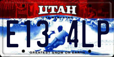 UT license plate E134LP
