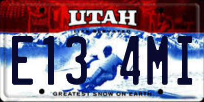 UT license plate E134MI