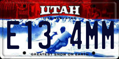 UT license plate E134MM