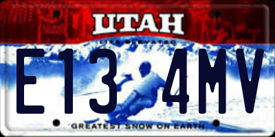 UT license plate E134MV