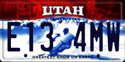 UT license plate E134MW
