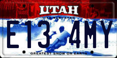 UT license plate E134MY