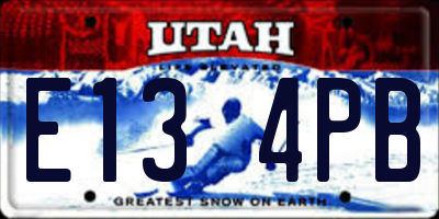 UT license plate E134PB