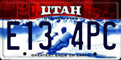 UT license plate E134PC