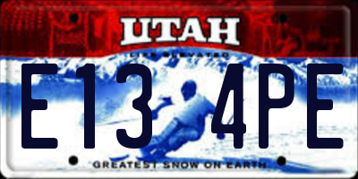 UT license plate E134PE