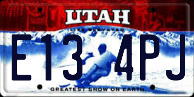 UT license plate E134PJ