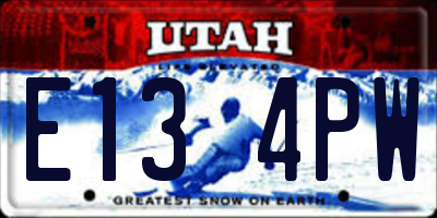 UT license plate E134PW