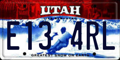UT license plate E134RL
