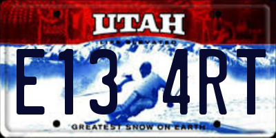 UT license plate E134RT