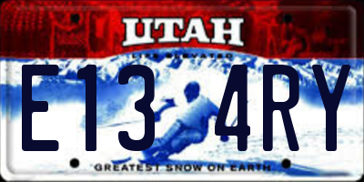 UT license plate E134RY