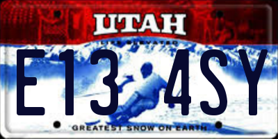 UT license plate E134SY