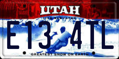 UT license plate E134TL