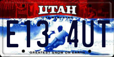 UT license plate E134UT