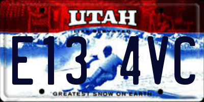 UT license plate E134VC