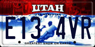 UT license plate E134VR
