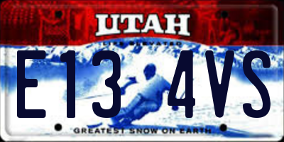 UT license plate E134VS