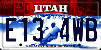 UT license plate E134WB