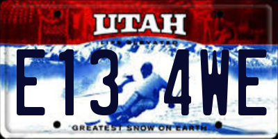 UT license plate E134WE