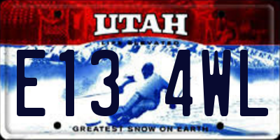 UT license plate E134WL