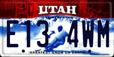 UT license plate E134WM