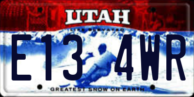 UT license plate E134WR