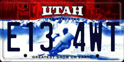 UT license plate E134WT