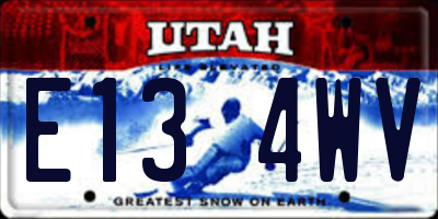 UT license plate E134WV