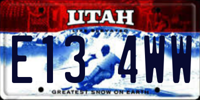 UT license plate E134WW