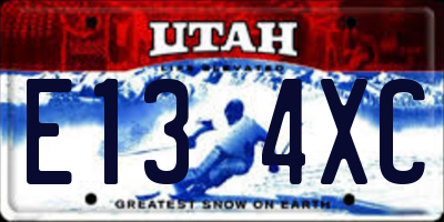 UT license plate E134XC