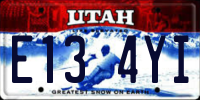 UT license plate E134YI