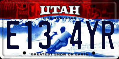 UT license plate E134YR