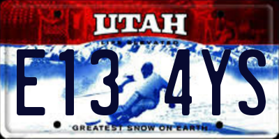 UT license plate E134YS