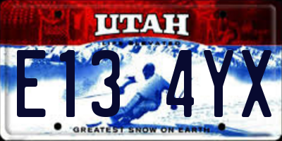 UT license plate E134YX