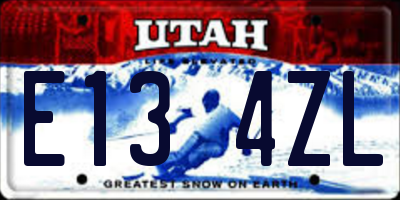 UT license plate E134ZL