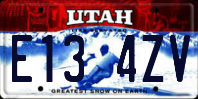 UT license plate E134ZV