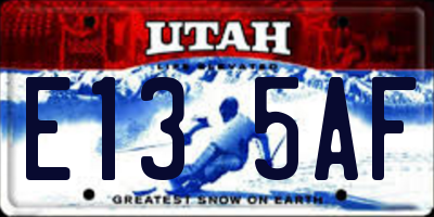 UT license plate E135AF