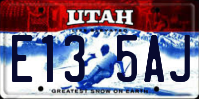 UT license plate E135AJ