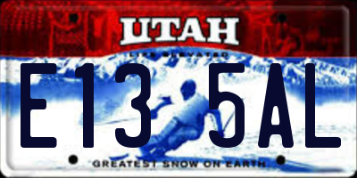 UT license plate E135AL