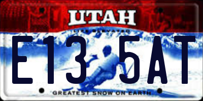UT license plate E135AT