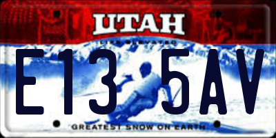 UT license plate E135AV