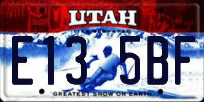 UT license plate E135BF