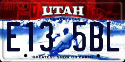 UT license plate E135BL