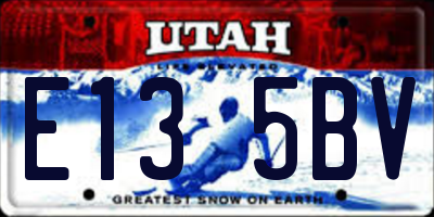 UT license plate E135BV