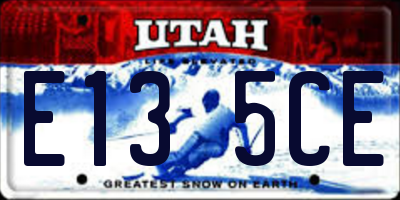 UT license plate E135CE