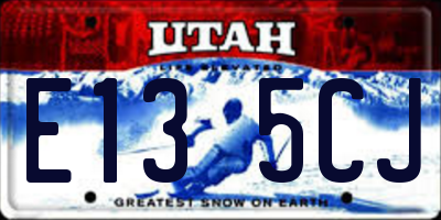 UT license plate E135CJ