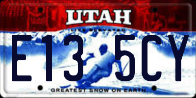 UT license plate E135CY